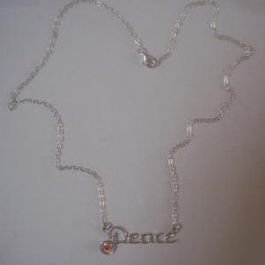 Sterling Silver Peace Necklace With Gemstone !!!